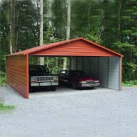 18' x 26' x 8' Boxed Eave Eco-Friendly Steel Carport w/ Closed Sides - Installation Included