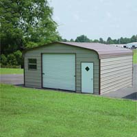22' x 31' x 9' Regular Roof Eco-Friendly Steel Carport Garage - Installation Included