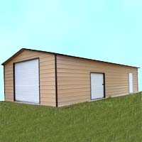 24' x 36' x 10' Boxed Eave Eco-Friendly Steel Carport Garage - Installation Included