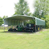 24' x 36' x 12' Standard Eco-Friendly Steel Carport w/ Half Sides - Installation Included