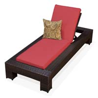 Henna Spice Outdoor Tropic Wicker Patio Chaise Lounge