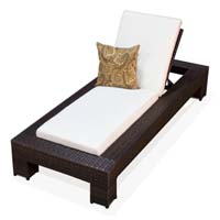 Ivory Outdoor Tropic Wicker Patio Chaise Lounge