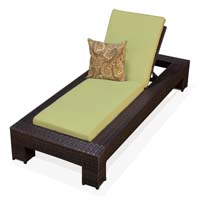 Peridot Outdoor Tropic Wicker Patio Chaise Lounge