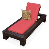 Red Spice Outdoor Tropic Wicker Patio Chaise Lounge