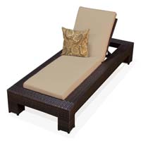 Sand Outdoor Tropic Wicker Patio Chaise Lounge