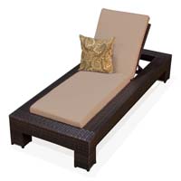 Taupe Outdoor Tropic Wicker Patio Chaise Lounge