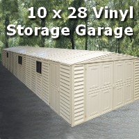 Duramax 10x28 Vinyl Storage Garage with Foundation & Window