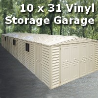 Duramax 10x28 Vinyl Storage Garage with Foundation & Window