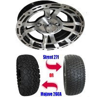 Brand New Lifted Golf Cart Tires and 12" RHOX RX131 Machined Wheels Set