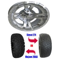 Brand New Lifted Golf Cart Tires and 12" RHOX RX132 Machined Wheels Set