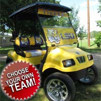 48V Custom NCAA LSU Tigers Club Car Precedent Lifted Electric Golf Cart - Choose Your Team