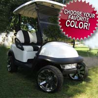 48V Pearl White Club Car Precedent Lifted Electric Golf Cart