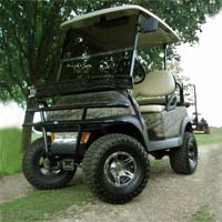 48V Real Tree Leaf Club Car Precedent Lifted Electric Golf Cart
