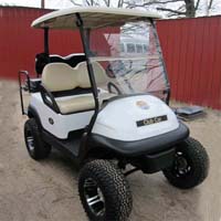 48V White Club Car Precedent Lifted Electric Golf Cart