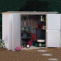 Arrow 8'W x 3'D Metal Garden Storage Shed Kit