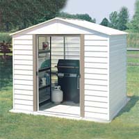 White Dallas 10'W x 8'D Arrow Metal Storage Shed Kit