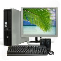 Dell Dual Core Desktop Computer PC Keyboard, Mouse, Speakers Win XP LCD Monitor