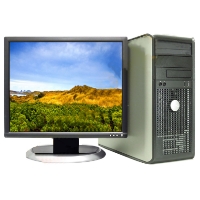 Fast Refurbished Dell Dual Core 3.4 GHZ Desktop PC, WIN 7 PRO, LCD Monitor