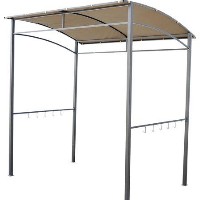 Patio BBQ Grill Canopy Gazebo Steel Frame Shelter With Hooks