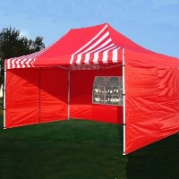Brand New 10' x 15' Red & White Striped Pop Up Party Tent
