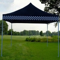 10' x 10' Pop Up Black Checkered Party Tent