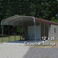 12' x 26' x 6' Steel Metal Garage - Installation Included