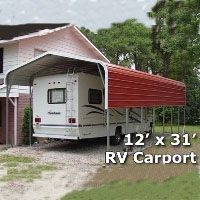 12' x 31' Steel Metal RV Carport Storage Cover - Installation Included