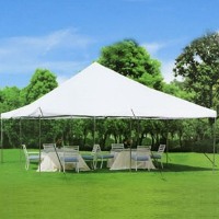 High Quality White 20' x 20' Commercial Grade Party Tent With Mosquito Netting