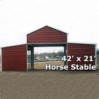 42' x 21' Horse Stable & Barn Carport - Installation Included