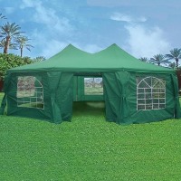 Green 29' x 21' Octagonal Wedding  Party Gazebo Tent Canopy