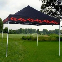 10' x 10' Easy Pop Up Red Flame Black Tent