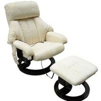 Office Heated Recliner Vibrating Massage Chair W/Ottoman Remote control