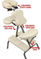 3" Supreme Beige Metal Portable Massage Chair