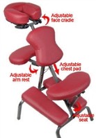 3" Supreme Burgundy Metal Portable Massage Chair