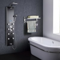 Zen Brand New Tempered Glass Shower Panel w/ Rain Massage System