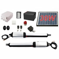 Residential/Commercial 30W Solar Dual Swing Gate Opener + Accessories