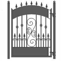 Venice Steel Pedestrian Garden Gate 5'