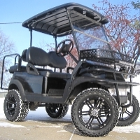 Black Pipe Line Edition Club Car Precedent Lifted Electric Golf Cart