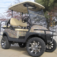 48V Real Tree Texture Leaf Club Car Precedent Lifted Electric Golf Cart