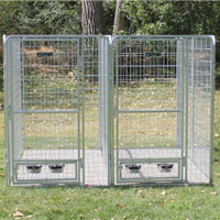 4' x 8' x 6' Two Dog Multiple Modular Welded Wire Professional Kennel Dog Run