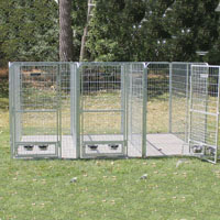 4' x 8' x 6' Multiple Modular Welded Wire Professional Kennel Dog Run for Three Dogs