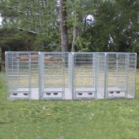 4' x 6' x 6' Multiple Modular Welded Wire Professional Kennel Dog Run for Four Dogs