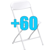 High Quality Package of 60 White Steel Frame Folding Chairs