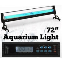High Quality 72" Aquarium Light 384 Watt LCD Timer Lunar LED 8 Fluorescent Actinic Lamp