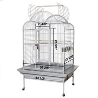 44"x35"x66" White Vein Dome House Open Play Top Bird Cage