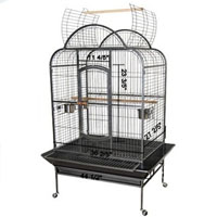 44"x35"x66" Black Vein Dome House Open Play Top Bird Cage