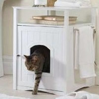 White Pet House Night Stand / Cat Washroom Cover