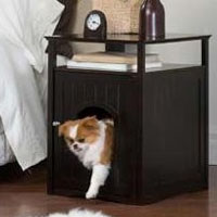 Espresso Pet House Night Stand / Cat Washroom Cover