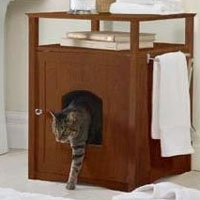 Walnut Pet House Night Stand / Cat Washroom Cover