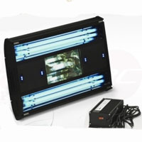 24" 346W 4X24W T5 Aquarium Light 250W Metal Halide LED Hood Coral Reef Saltwater